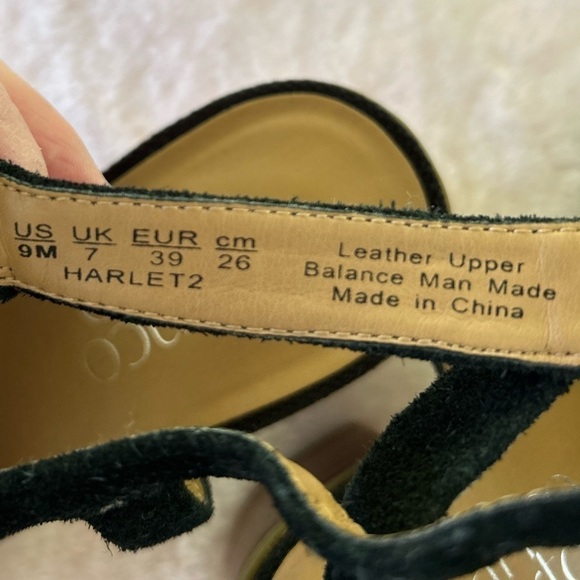 Franco Sarto Harlet2 Black Size 9 Slingbacks Suede Leather Block Heels NWOT - Picture 9 of 11